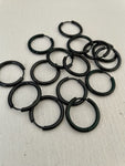 304 Stainless Steel Huggie Earring 20mm Round (2.5mm Thick) Vacuum Plated Black