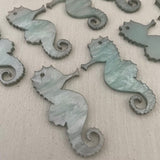 Laser Cut Acrylic - 50mm Seahorse 1 Tag Hole Inward Facing PAIR