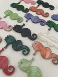 Laser Cut Acrylic - 50mm Seahorse 1 Tag Hole Inward Facing PAIR