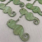 Laser Cut Acrylic - 50mm Seahorse 1 Tag Hole Inward Facing PAIR