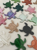 Laser Cut Acrylic - 40mm Turtle 1 Tag Hole PAIR