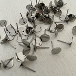 304 Stainless Steel 8mm Round Earring Post 1 Hole