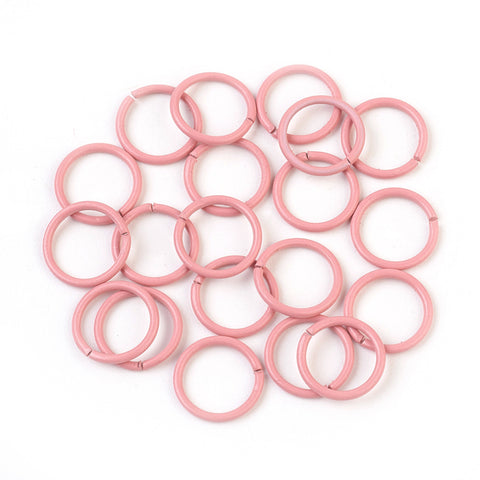 Iron Jump Ring Coloured 10mm Approximately 50 Piece Dusty Pink