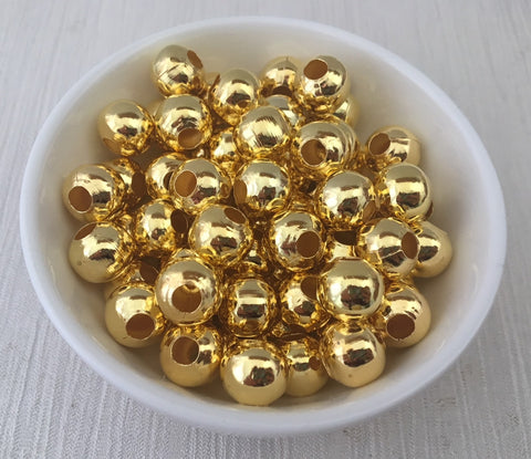 Metal Alloy Bead 12mm Gold Large Hole