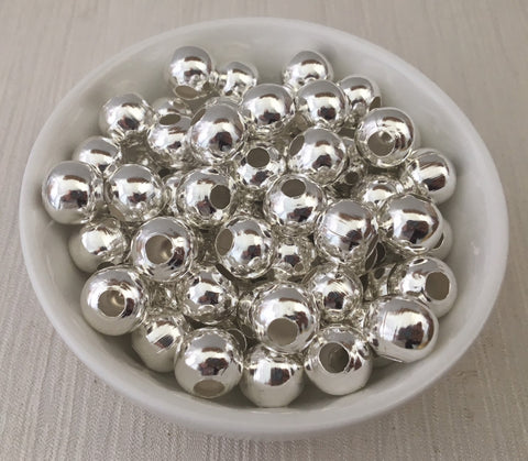 Metal Alloy Bead 12mm Silver Large Hole