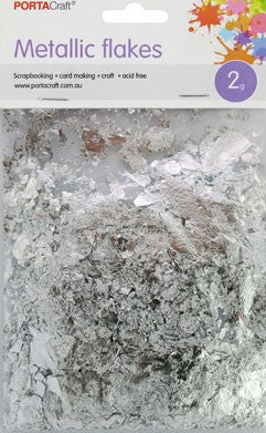 Portacraft Leaf Foil Metallic Flakes 2g Silver
