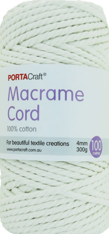 Portacraft Macrame Cord 100% Cotton 4mm 300G Approx. 100 Metres White