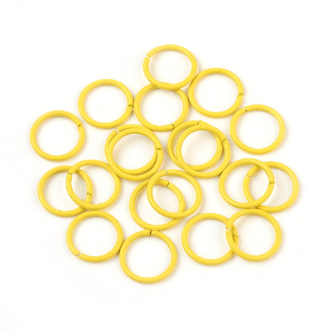 Iron Jump Ring Coloured 10mm Approximately 50 Piece Yellow