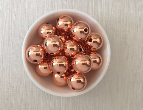 Acrylic Bead CCB Rose Gold Round Various Sizes