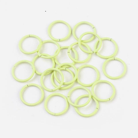 Iron Jump Ring Coloured 10mm Approximately 50 Piece Light Yellow