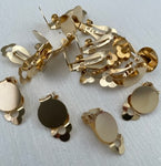 304 Stainless Steel Clip-On Earring 12mm Pad Golden