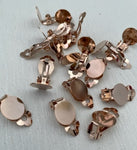 304 Stainless Steel Clip-On Earring 12mm Pad Rose Golden