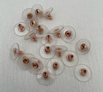 Comfort Plastic Pad 304 Stainless Steel Earring Back 20PC Rose Golden Colour Barrel Plated