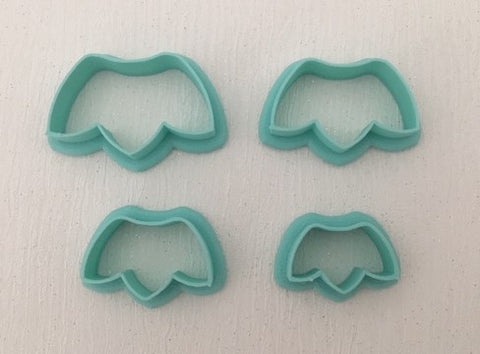 3D Printed Polymer Clay Cutter - Three Point Crown 4 Piece Set