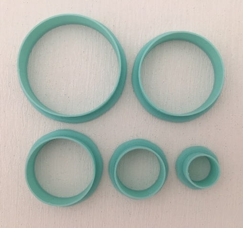 3D Printed Polymer Clay Cutter - Circle 5 Piece Set