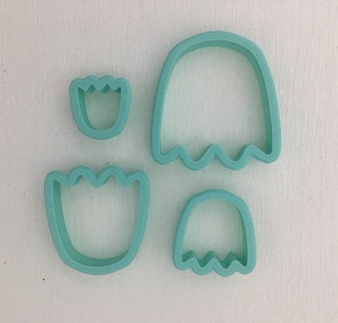 3D Printed Polymer Clay Cutter - Ghost 4 Piece Set