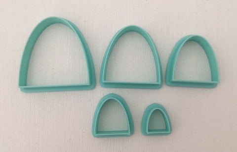 3D Printed Polymer Clay Cutter - Half Oval 5 Piece Set