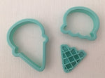 3D Printed Polymer Clay Cutter - Icecream 40mm 3 Piece Set