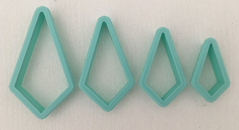 3D Printed Polymer Clay Cutter - Kite 4 Piece Set