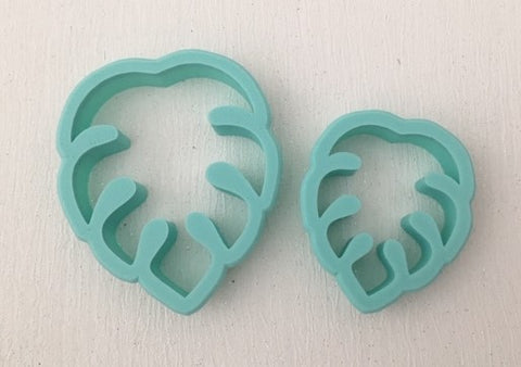 3D Printed Polymer Clay Cutter - Monstera Leaf 2 Piece Set