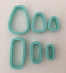 3D Printed Polymer Clay Cutter - Pebble / Stone 6 Piece Set