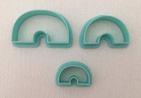 3D Printed Polymer Clay Cutter - Rainbow 3 Piece Set