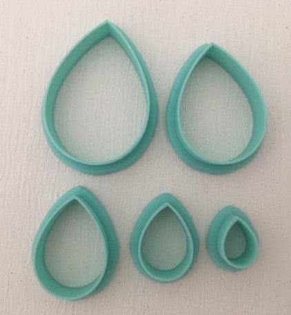 3D Printed Polymer Clay Cutter - Teardrop 5 Piece Set
