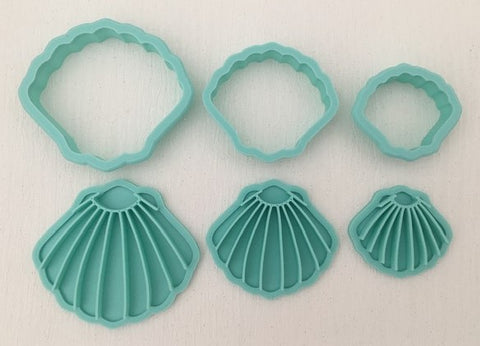3D Printed Polymer Clay Cutter - Sea Shell 6 Piece Set