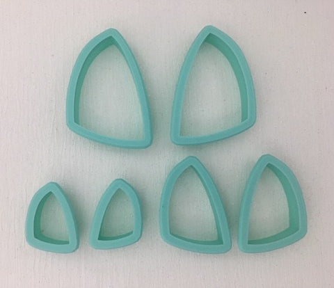 3D Printed Polymer Clay Cutter - Shield Mirror 6 Piece Set