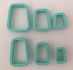 3D Printed Polymer Clay Cutter - Wide and Skinny Irregular Rectangle 6 Piece Set