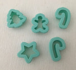 3D Printed Polymer Clay Cutter - Christmas Stud Sized 5 Piece Set
