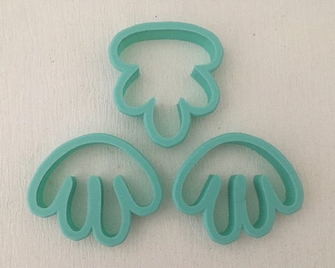 3D Printed Polymer Clay Cutter - Coral#2 3 Piece Set