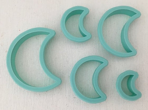 3D Printed Polymer Clay Cutter - Crescent Moon 5PC Set