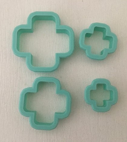 3D Printed Polymer Clay Cutter - Rounded Cross 4 Piece Set