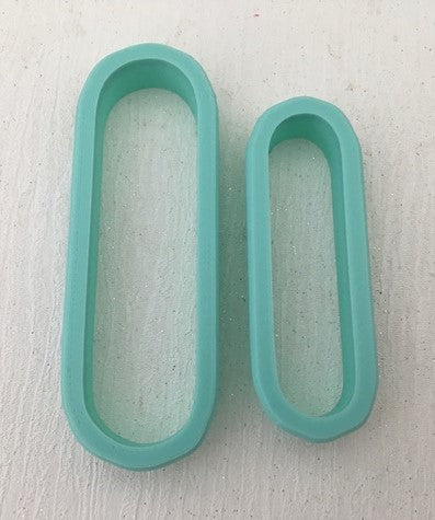 3D Printed Polymer Clay Cutter - Hair Clip Long Oval 2PC
