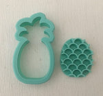 3D Printed Polymer Clay Cutter - 51mm Pineapple and Embosser 2 Piece Set