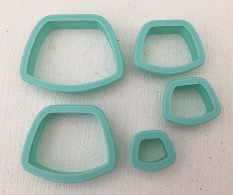 3D Printed Polymer Clay Cutter - Rounded Trapezoid 5PC