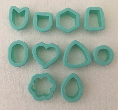3D Printed Polymer Clay Cutter - Various Shapes 10 Piece Stud Set