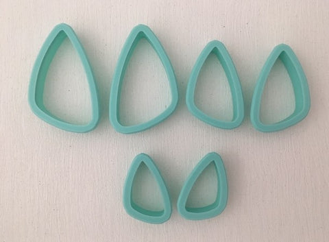 3D Printed Polymer Clay Cutter - Wide Oblong Mirrored 6PC
