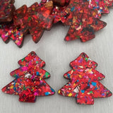 Laser Cut Christmas Acrylic - Tree 40mm 1 Hole PAIR