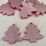 Laser Cut Christmas Acrylic - Tree 40mm 1 Hole PAIR