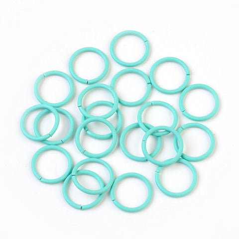 Iron Jump Ring Coloured 10mm Approximately 50 Piece Aqua