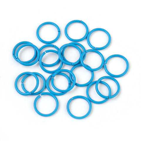 Iron Jump Ring Coloured 10mm Approximately 50 Piece Bright Blue