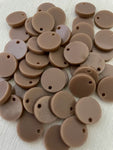 Laser Cut Duo Matte / Gloss Coconut Husk Acrylic Circle 16mm 1 Tag Hole Pair