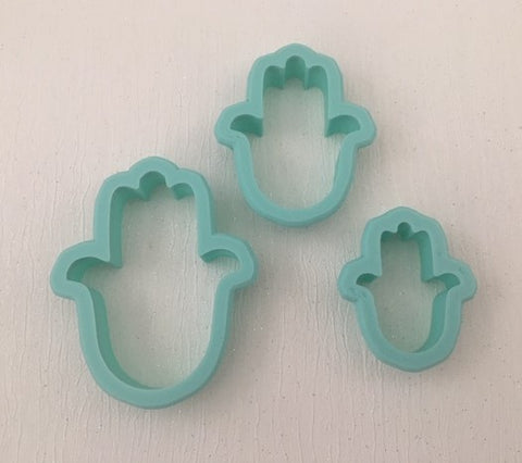 3D Printed Polymer Clay Cutter - Hamsa Hand 3PC Set