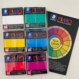 FIMO Professional Polymer Clay True Colour 6 x 85G Block Pack With Colour Mix Chart