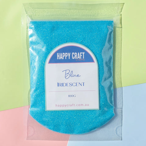 Happy Craft Glitter Fine Iridescent 100g Blue