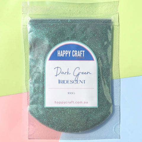 Happy Craft Glitter Fine Iridescent 100g Dark Green