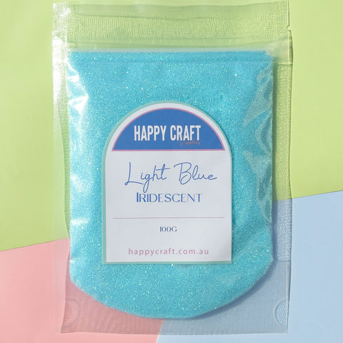 Happy Craft Glitter Fine Iridescent 100g Light Blue