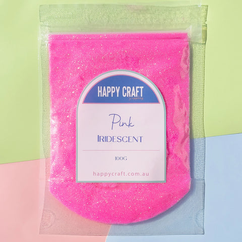 Happy Craft Glitter Fine Iridescent 100g Pink